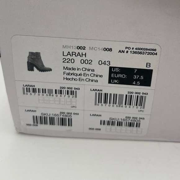 Aldo Tan Ankle Boots with Black Chunky Heel
